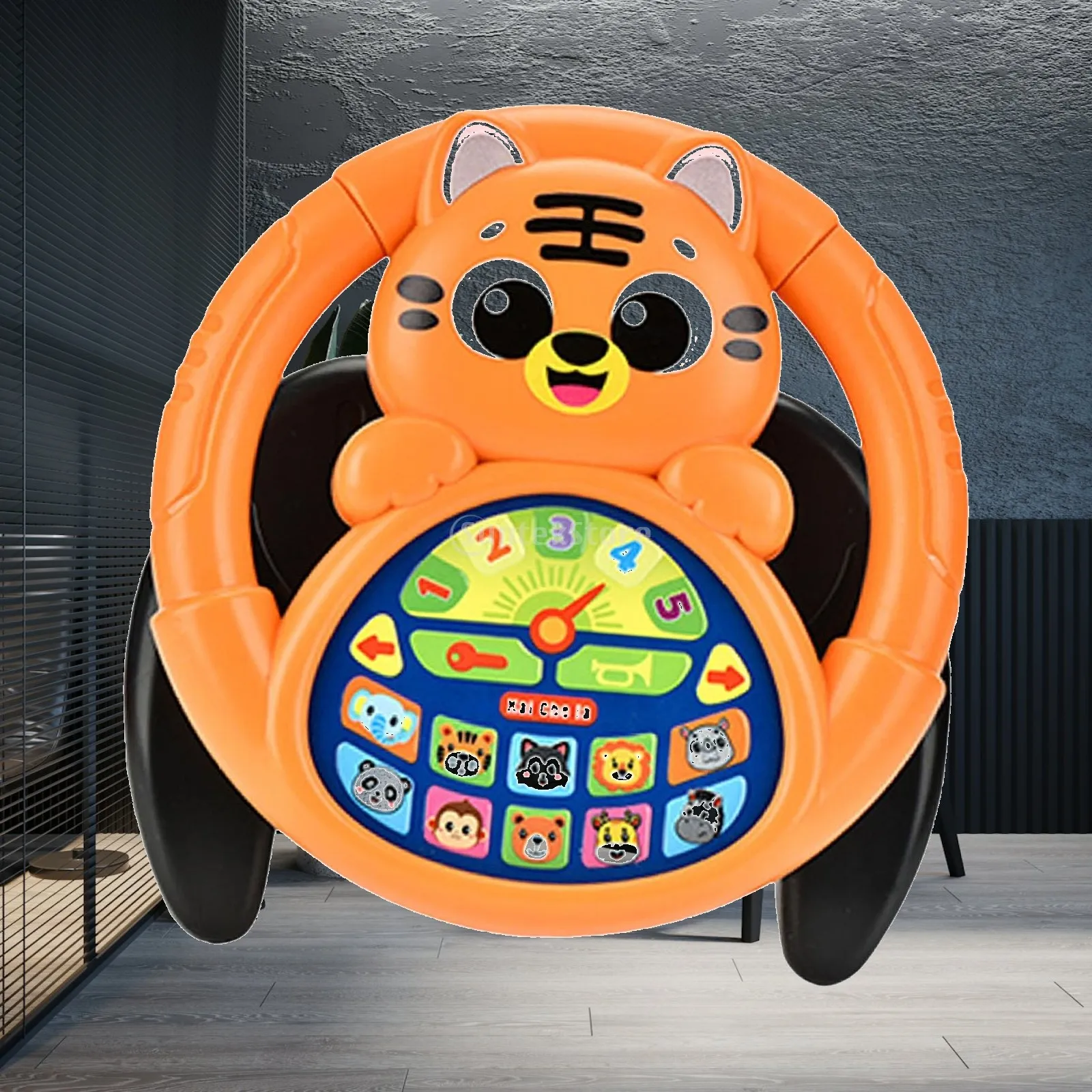 

Steering Wheel Toy Easy to Install Funny Toy Interactive Cute with Music Sensory Toy for Boys Childrens Day Traveling Grils Home