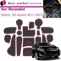 Rubber Door Groove Mat for Hyundai Solaris Verna i25 Accent Dodge Attitu 2011~2017 Cushion Gate Storage Slot Coaster Dust-proof