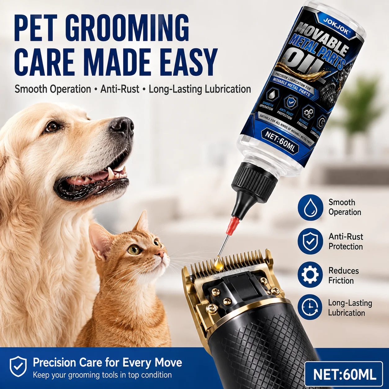 Hair Clipper Oil Pet Grooming Spray Professional Blade Lubricant For Dog Cat Horse Trimmers Shavers Rust Prevention Quiet Tools