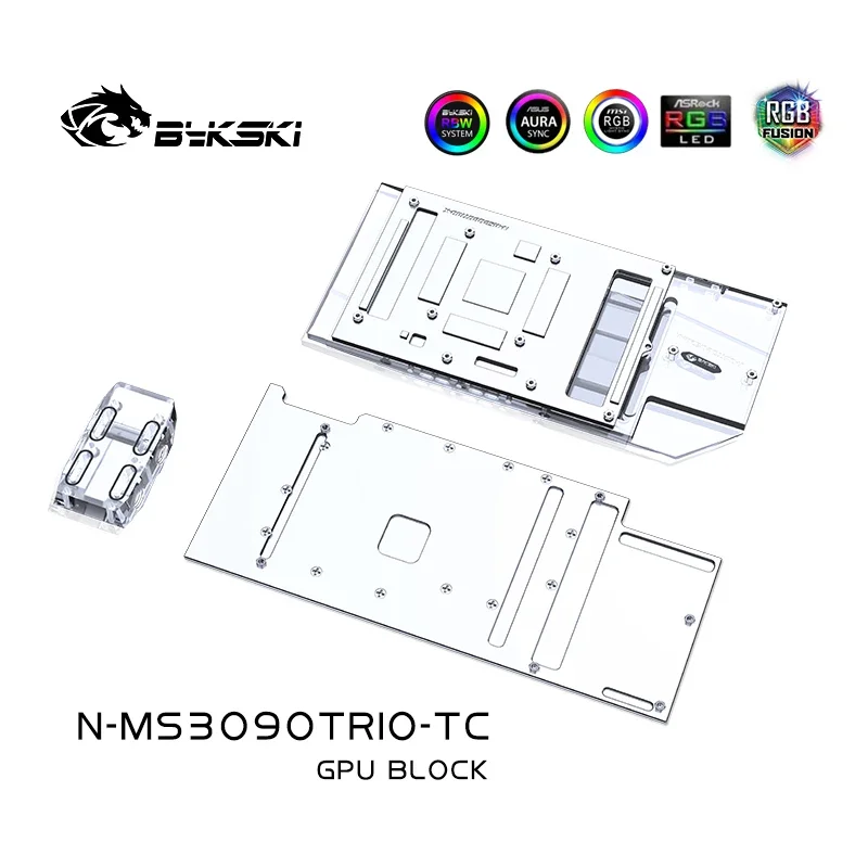 Bykski GPU Water Backplane Block For MSI RTX3090 3080Ti 3080 Gaming X Trio/Suprim X,Graphics Memory VRAM Cooler N-MS3090TRIO-TC