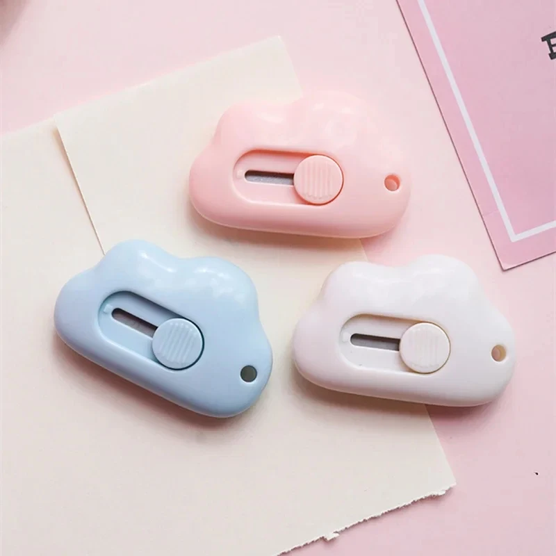 1/4pcs Mini Utility Knife Retractable Letter Opener Box Cutter Portable Carton Opener Paper Cutting Tool School Office Supplies
