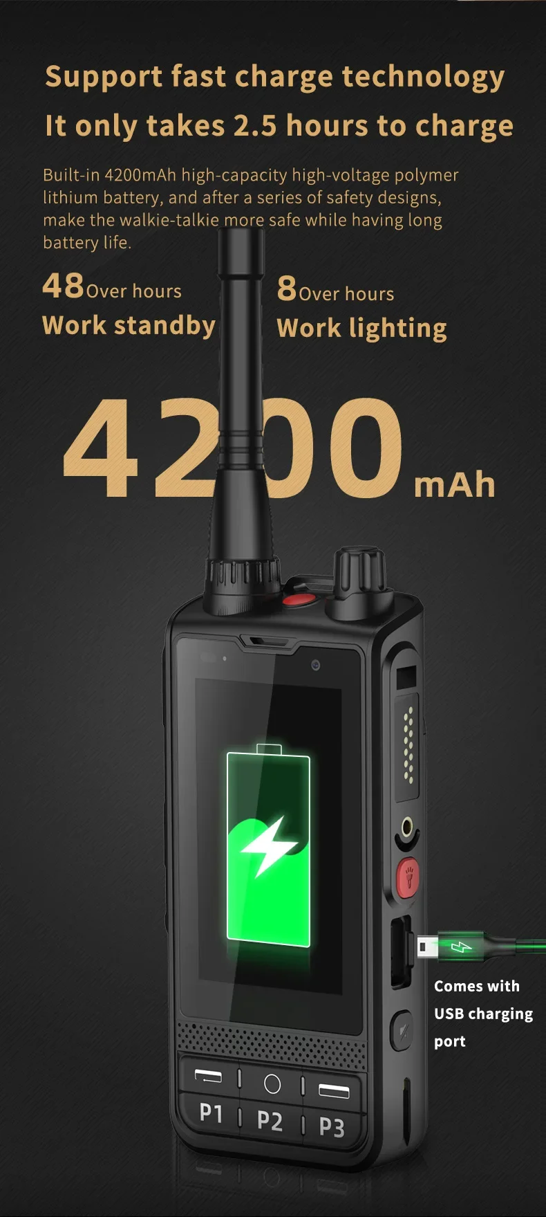 IP67 Waterproof W6 Cellphone With Sim Card Android Radio With UHF 400-470MHz Analog Walkie Talkie