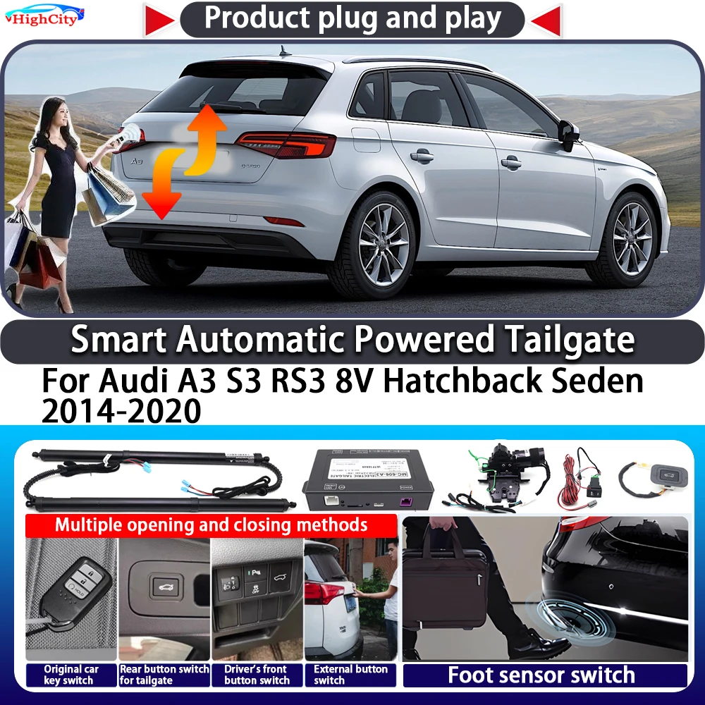For Audi A3 S3 RS3 8V Hatchback Seden 2014-2020 Smart Automatic Powered Tailgate Key Control Trunk Kit Electric Power Tailgate