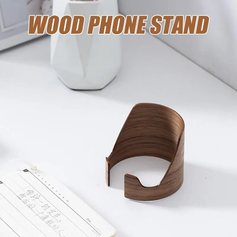 Держатель для настольного телефона, декоративный держатель для смартфона в форме цилиндра, портативный деревянный дисплей для пластинок, украшения для гостиной для дома