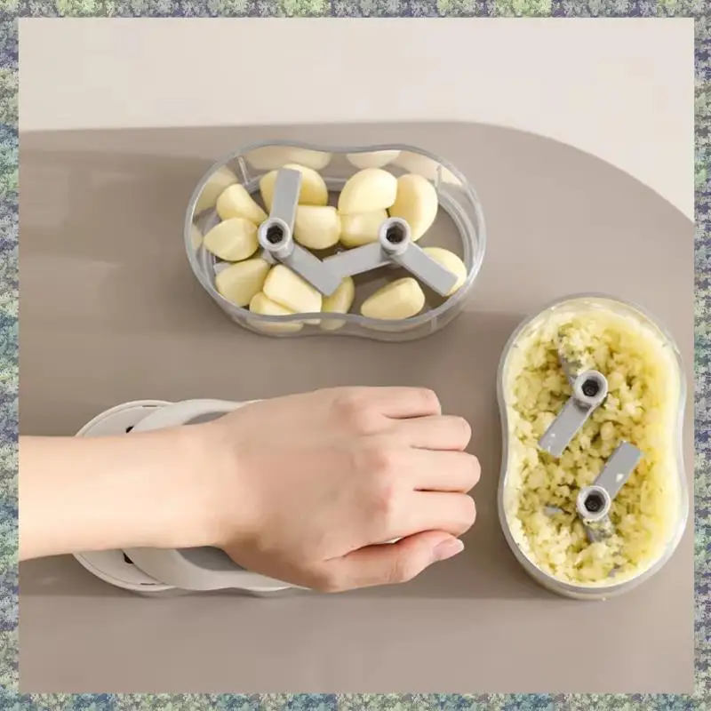 WON Manual Garlic Cutter - Hand-Pushed Meat Grinder For Kitchen, Efficient Ginger And Garlic Crusher, Mud Cutter Tool