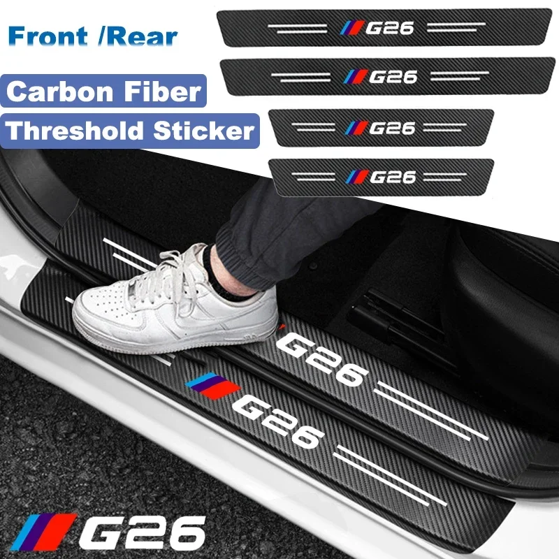 Car Door Threshold Scuff Plate Decals for BMW G26 Emblem Sill Protector Stickers Auto Door Entry Pedal Guards Bumper Strips Tape
