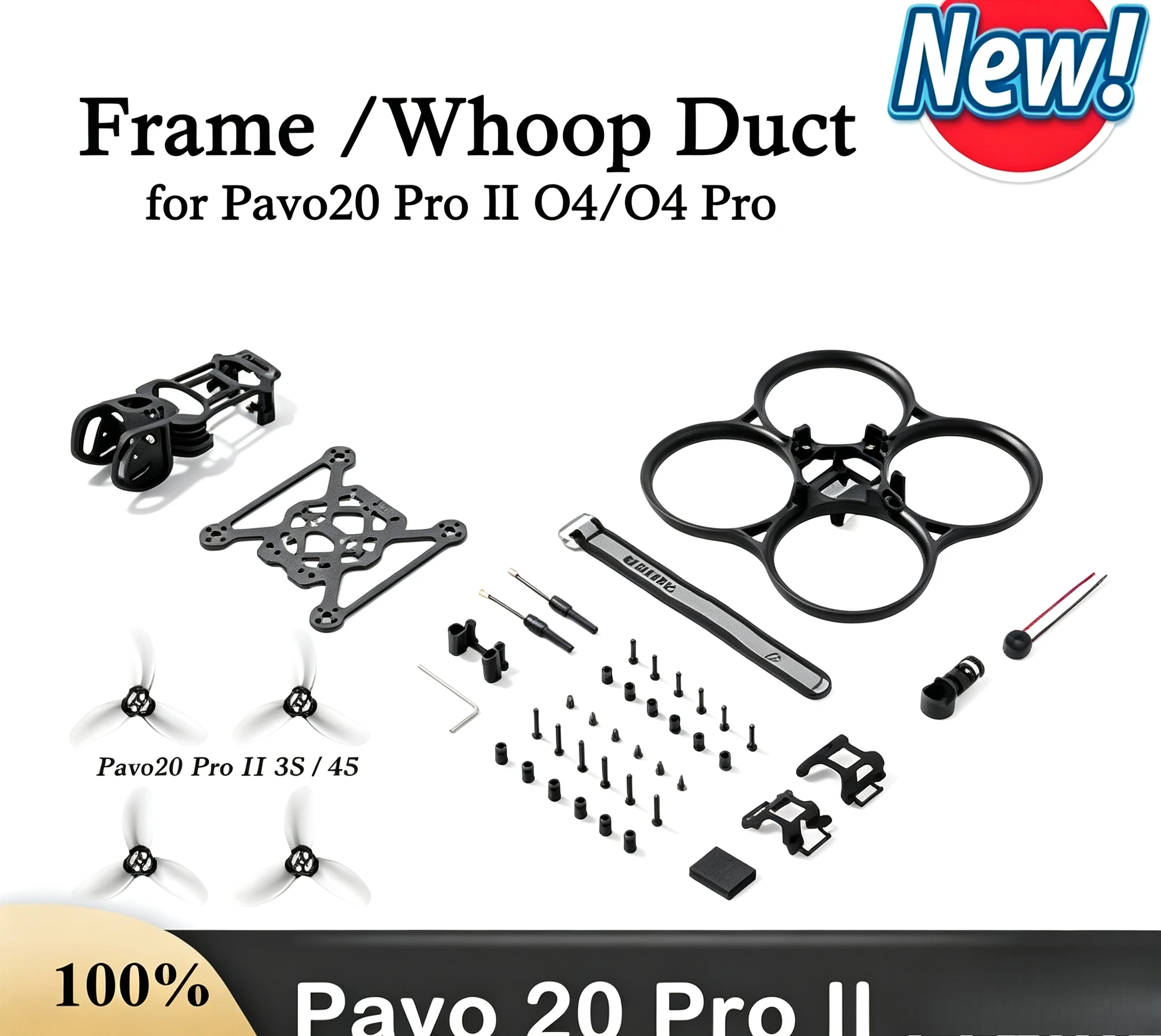 BETAFPV Pavo20 Pro II Whoop Frame Duct Buzzer GPS Accessory Kit Spare Parts for Pavo20 Pro II O4 O4 Pro Brushless FPV Quadcopter