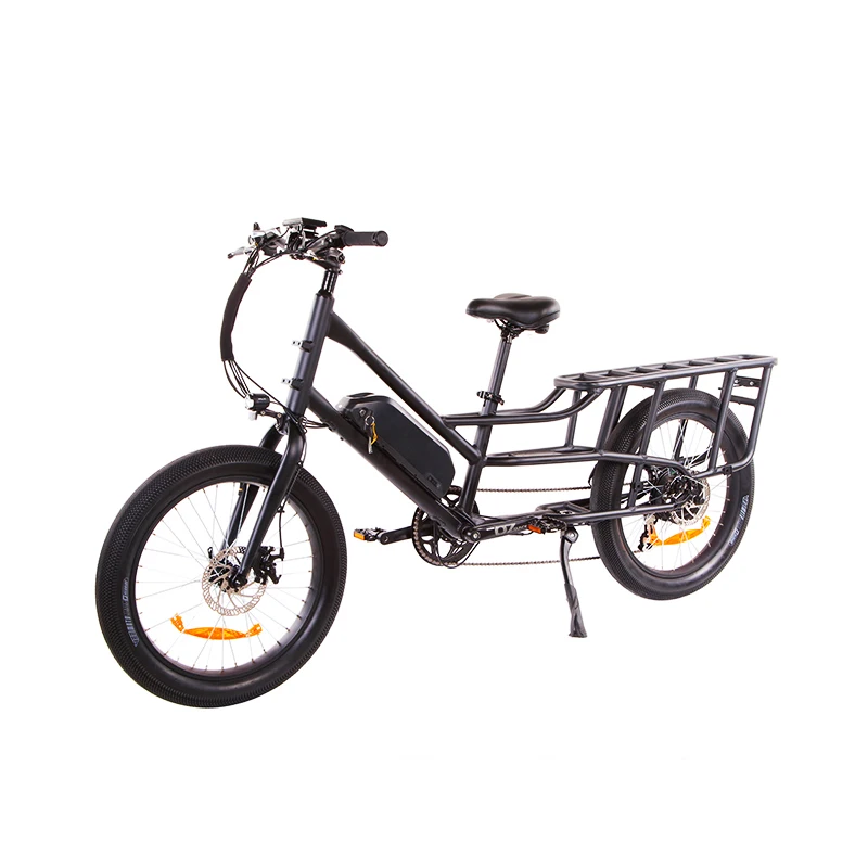 

Latest model cargo e-bike food delivery ebike Dual Batteries 48v 500w long rear seat cargo electric bike 20inch electric bicycle