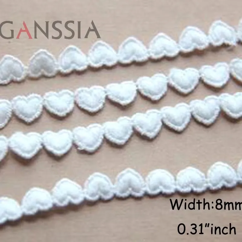 Width: 0.8cm (0.32 Inch) Sweet Heart Lace Trims Garment Cotton Lace Scrapbooking DIY accessories(ss-862)