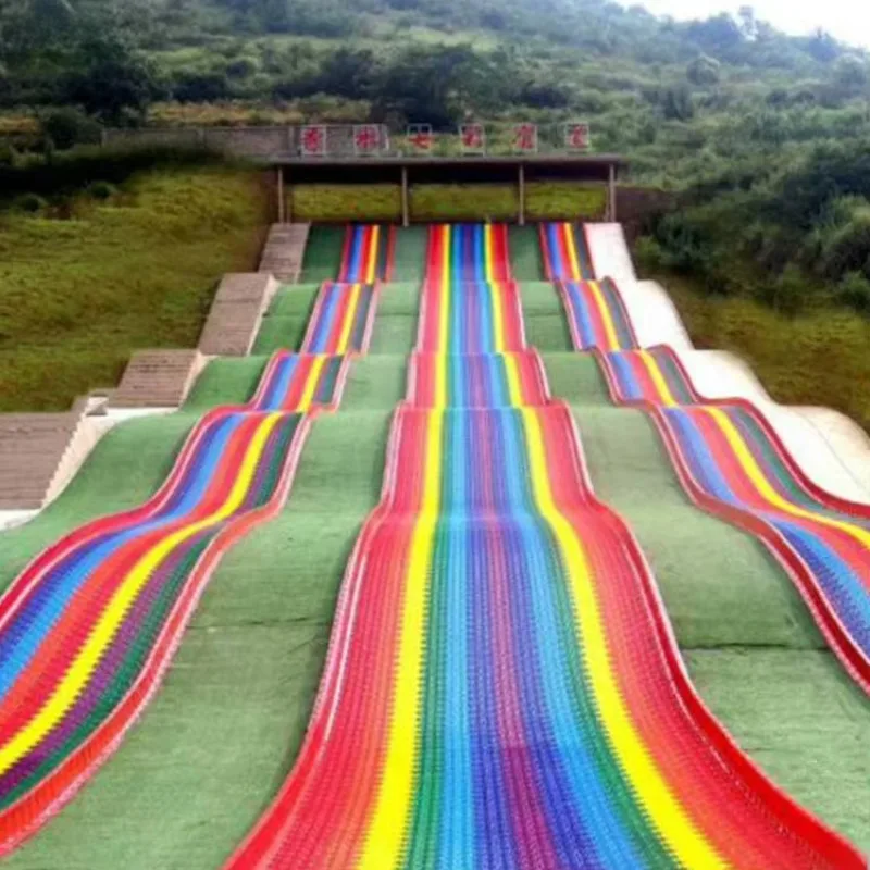 Newest Playground Amusement Park Outdoor Equipment Track Rainbow Slide Ride Kids and Adult Plastic Rainbow Slide for Sale