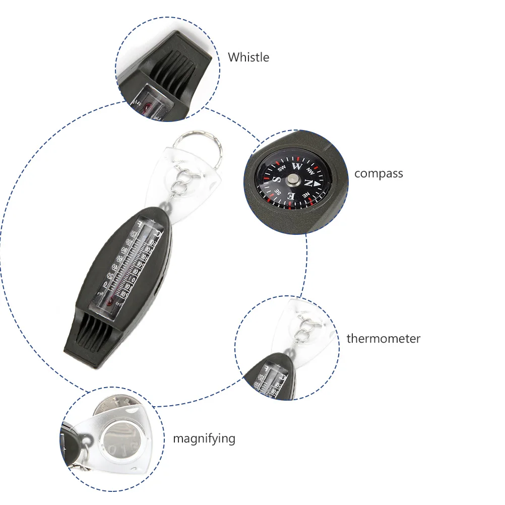 3 قطعة صفارات الطوارئ البقاء على قيد الحياة متعددة الوظائف المحمولة في الهواء الطلق المشي لمسافات طويلة التخييم تسلق بصوت عال معدات ABS دائم
