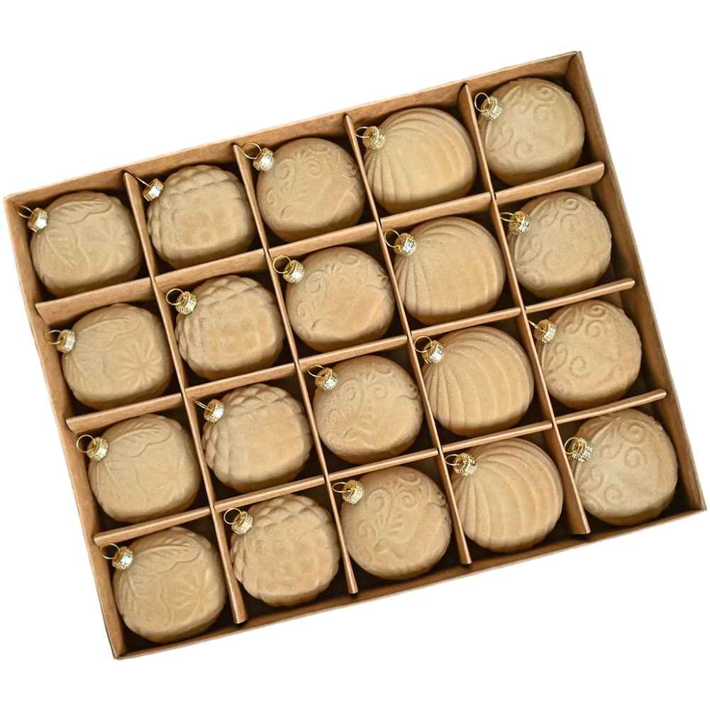 

Velvet Flocking Christmas Ball Ornaments Set of 20 Pieces for Tree Decoration with Soft Plush Texture and Stylish Look