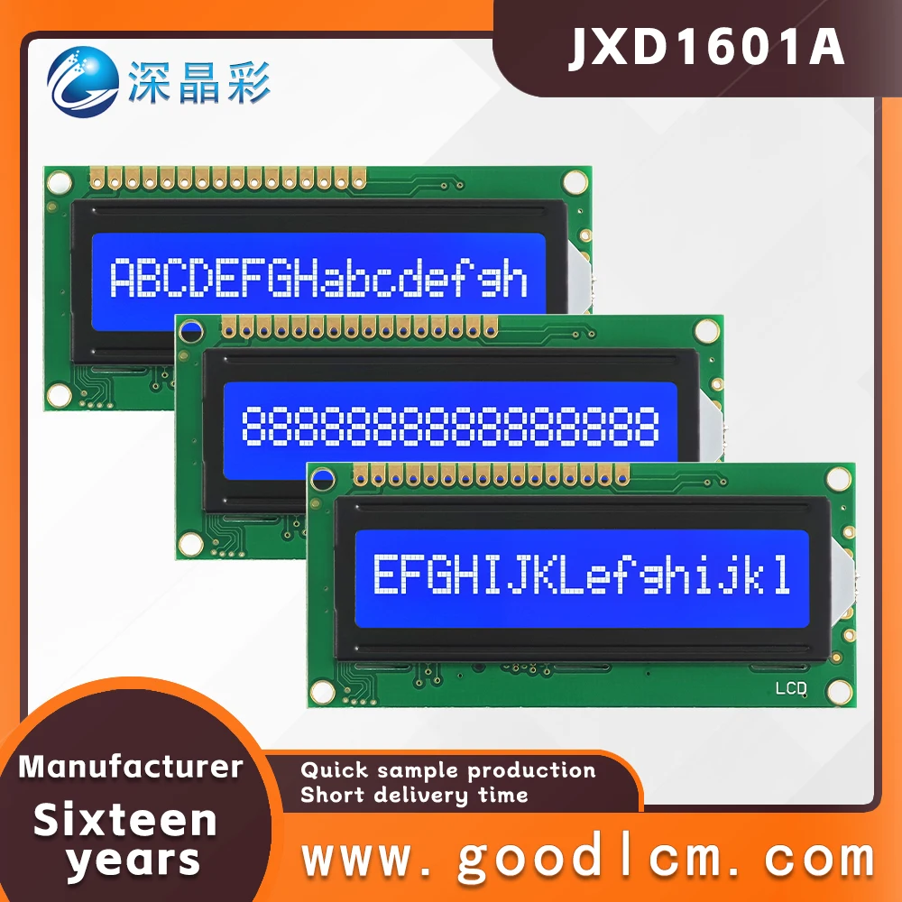 high standard character screen 16×1 dot matrix LCD display screen JXD1601A STN Blue Negative industry LCM display module