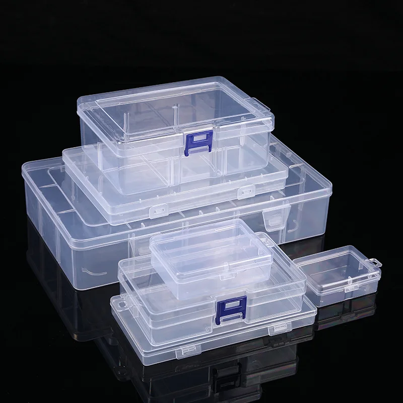 Transparent Plastic Storage Box For Trifles Parts Tools Toy Rectangular Jewelry Display Orangizer Screw Case Beads Container