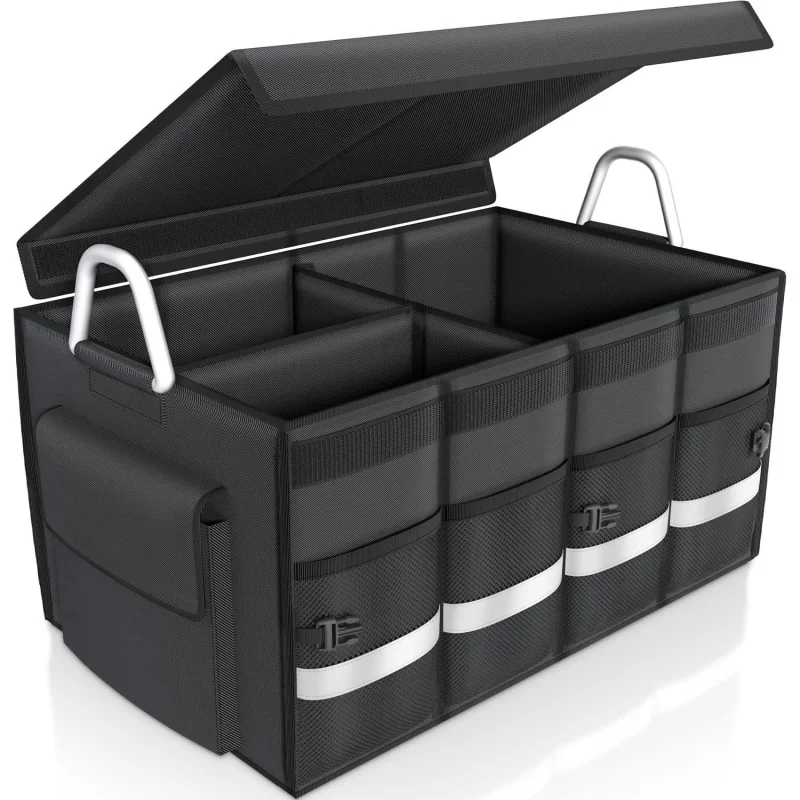 

Large Capacity Oxford Cloth Car Trunk Storage Box, Foldable Auto Rear Organizer, Collapsible Vehicl