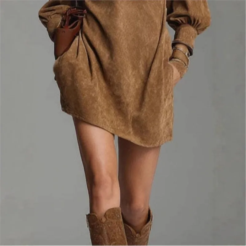 Vintage Mini Kleid Frauen Herbst Langarm Patchwork Party Kleid Feste Beiläufige Damen Kleid Vestidos