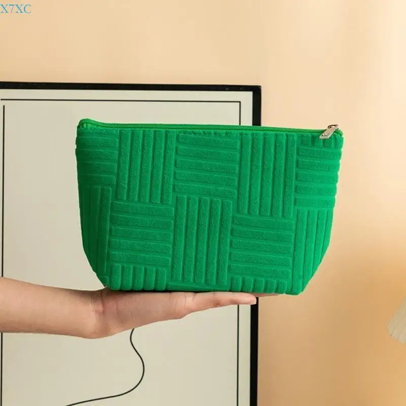 

X7XC Stylish Makeup Bag for Travel and Daily Use Polyester Storage Case Casual Cosmetic Bag Large Capacity Toiletry Handbag