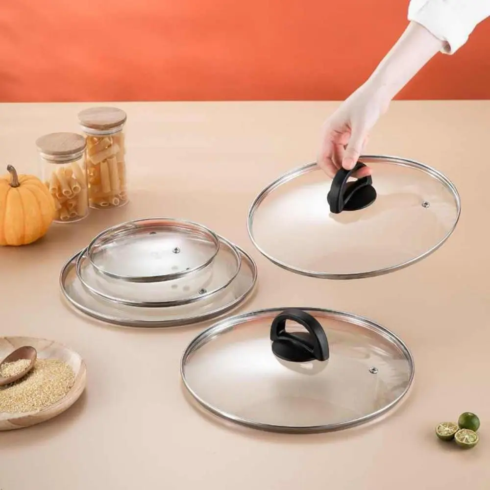 

Household Glass Pot Lid Thickened Anti Scalding Pot Cover Circular Heat-resistant Steaming Pot Lid Kitchen Accessories