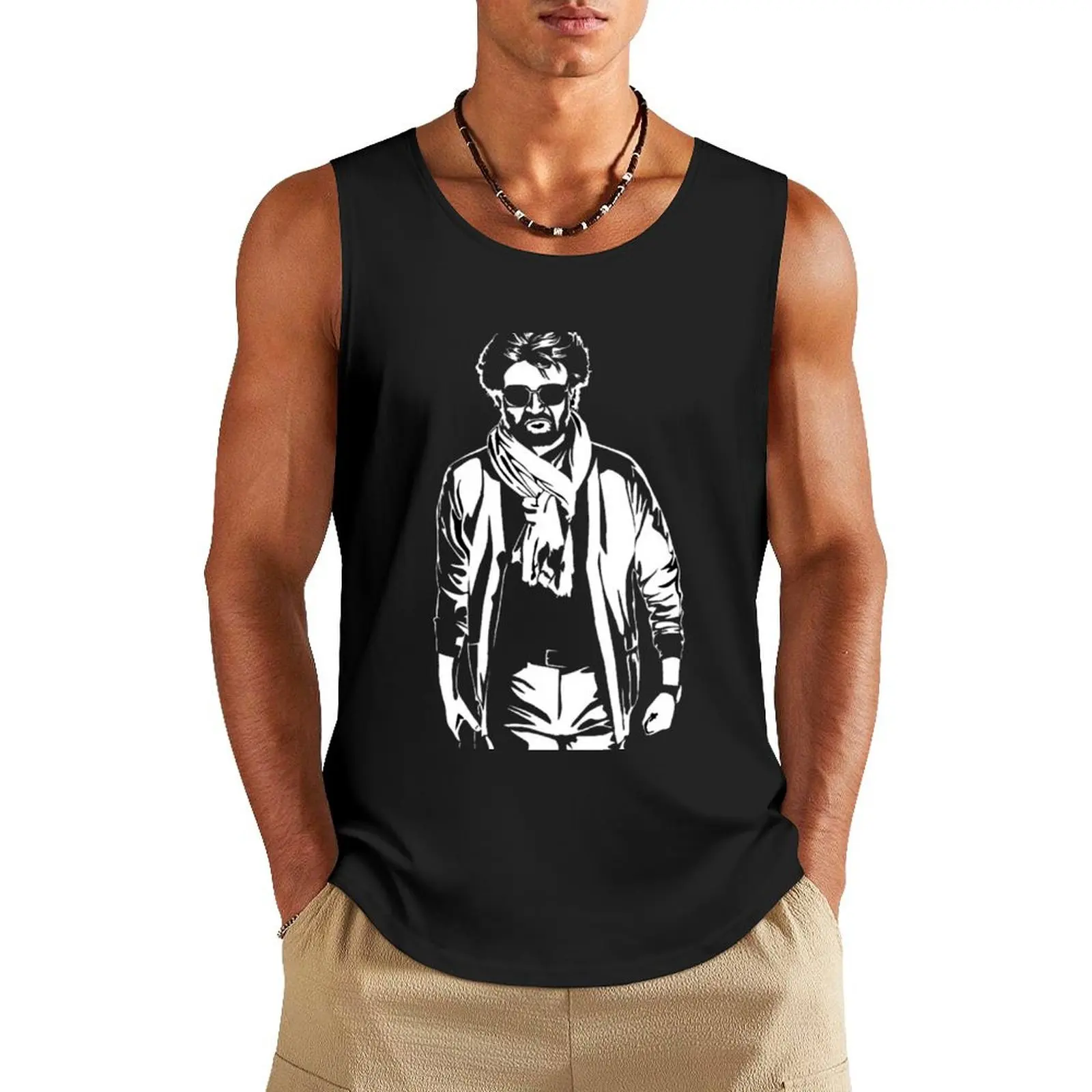 

Rajinikanth Rajinikanth Rajinikanth Tank Top summer clothes for men Men sleeveless tee