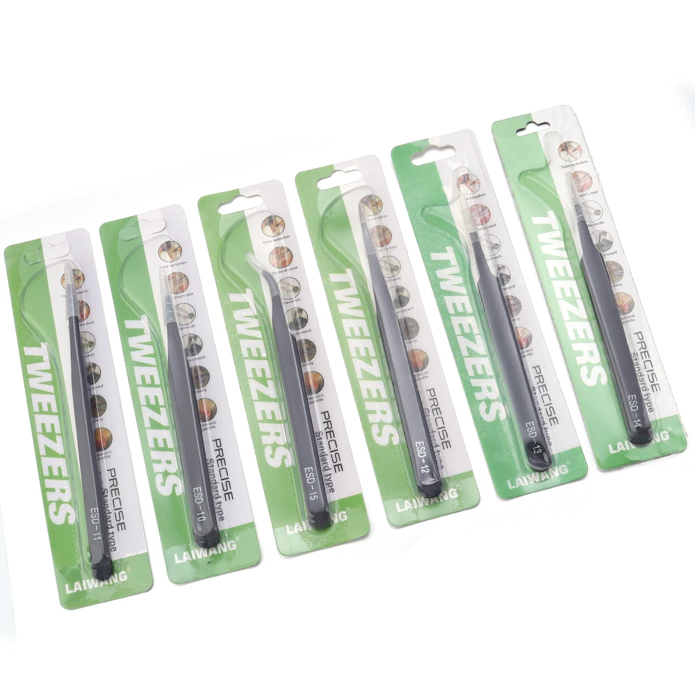 

Anti-static Precision Tweezers Pinzas Pincet Stainless Steel ESD Tweezer Electronics Repair Tools