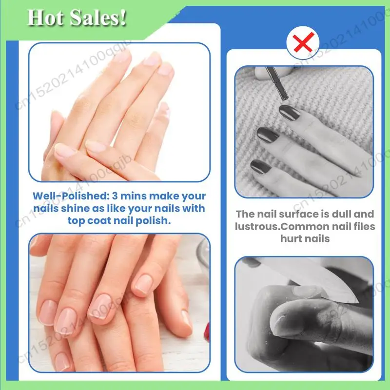-FDDT Glass Nail Shiner - Nano Glass Nail Files Crystal Nail Buffer Shine Polisher For Natural Fingernails Toenails