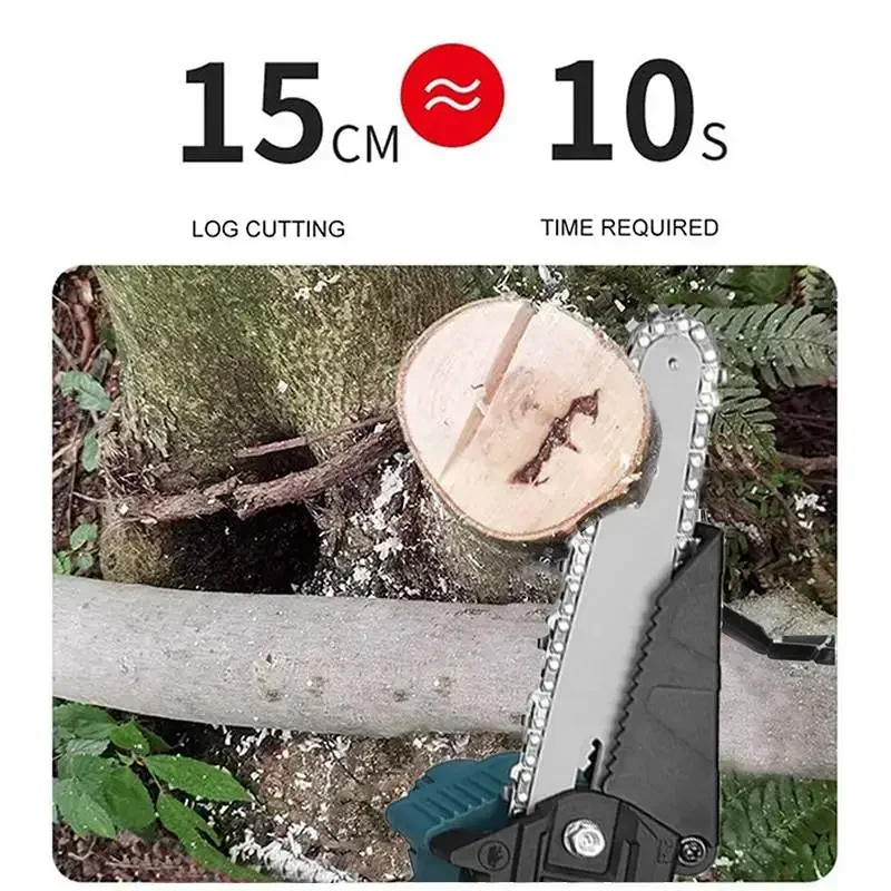 6 Inch Brushless Electric Chain Saw Handheld Chainsaw Tree Wood Cutter Portable Garden Power Tool Compatible Makita Battery