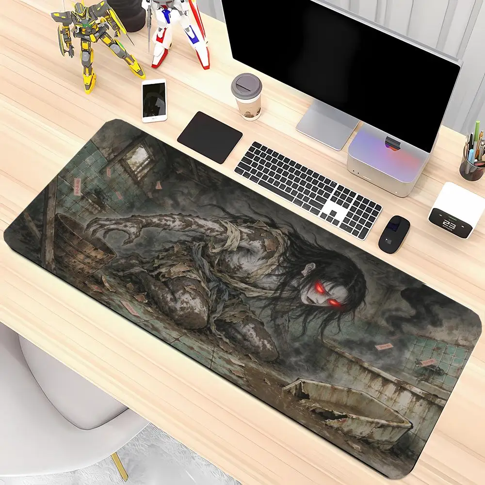 Haunted Hospital Ghost Play Mat Thick Rubber Stitched Edges Precision Tracking For Horror Gaming Home Decor
