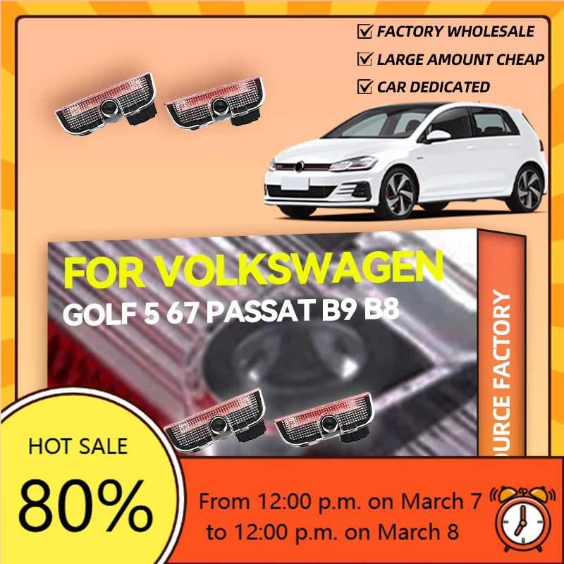 

Горячие для VOLKSWAGEN VW Стайлинговые молдинги 2X светодиодный светильник для проектора, инструмент, аксессуар для VW серии, украшение двери автомобиля, свет для гольфа 5