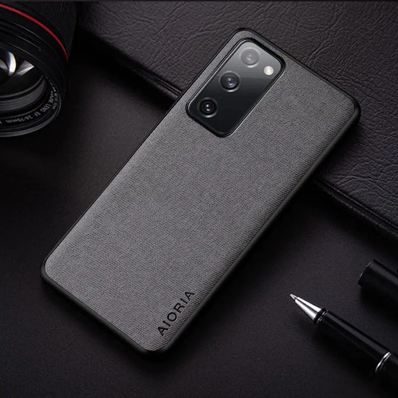 حافظة لهاتف سامسونج جالاكسي S20 Fe S20 Ultra Plus Funda غطاء خلفي واقٍ من الجلد بلون سادة بسيط ومقاوم للصدمات