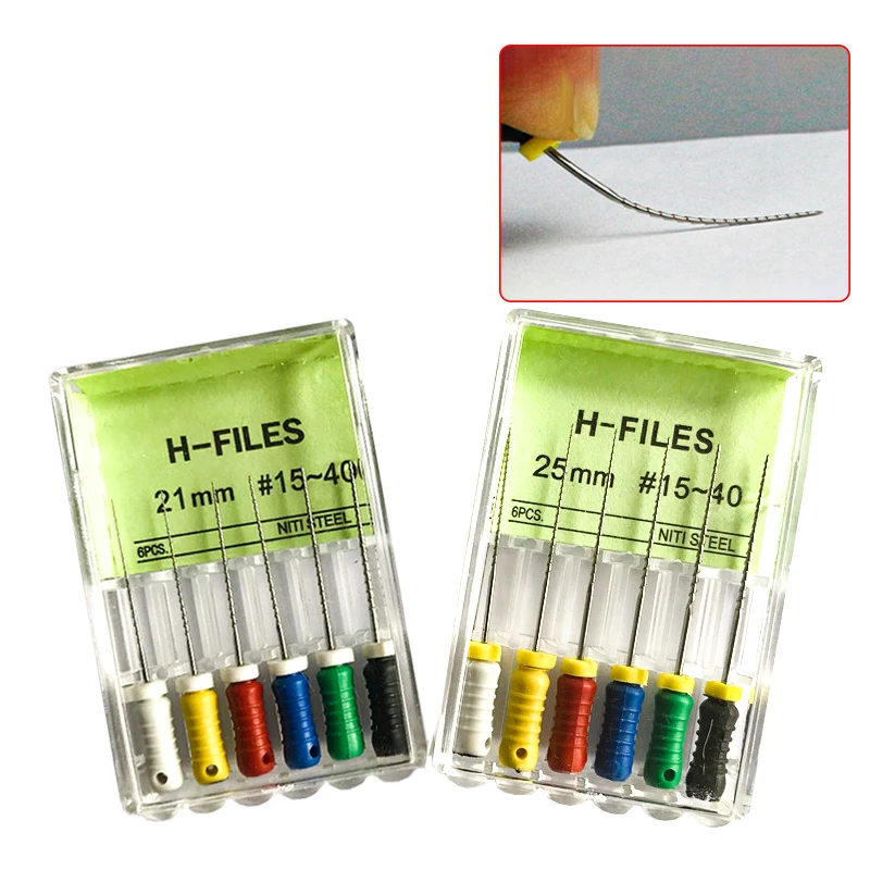 

Dental Hand Use H-Files Endodontic Root Cannal Files Nickel Titanium Endodontic Tools 21mm 25mm-6PCS/PACK