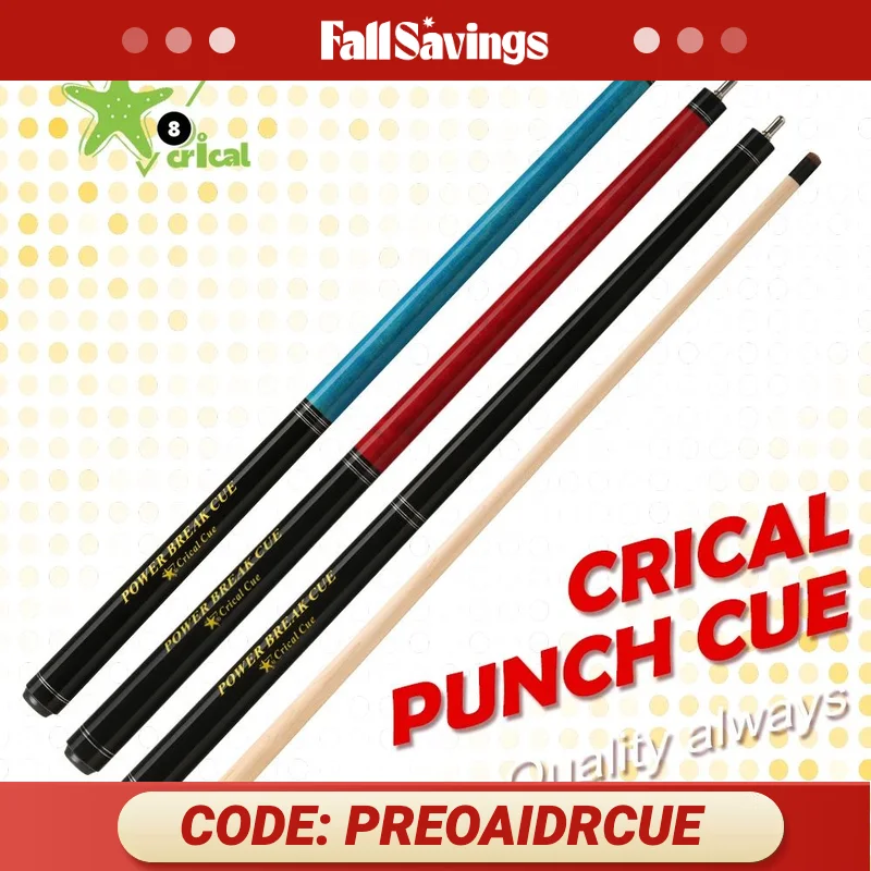 

Crical Billiards Punch Cue Pool 138cm 13.5mm Tip Hard Tecnologia Maple Shaft Break Jump Cue Stick Technology Professional Cue