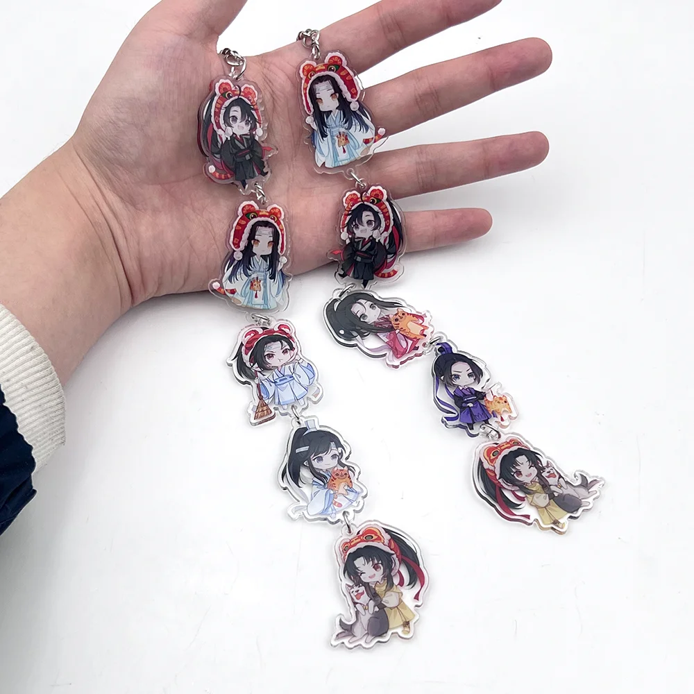 Anime Mo Dao Zu Shi Lan Zhan Wei Wuxian Cosplay Key Chain Grandmaster of Demonic Cultivation Keychains Acrylic Keyring Accessory