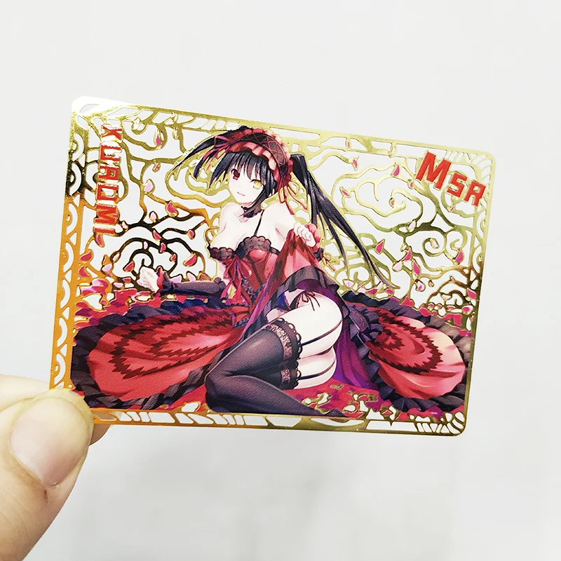 Diy Self Made Goddess Story Tokisaki Kurumi Uta Gold Card Kawaii Collection Card Anime Heroine Cards Gift Toy