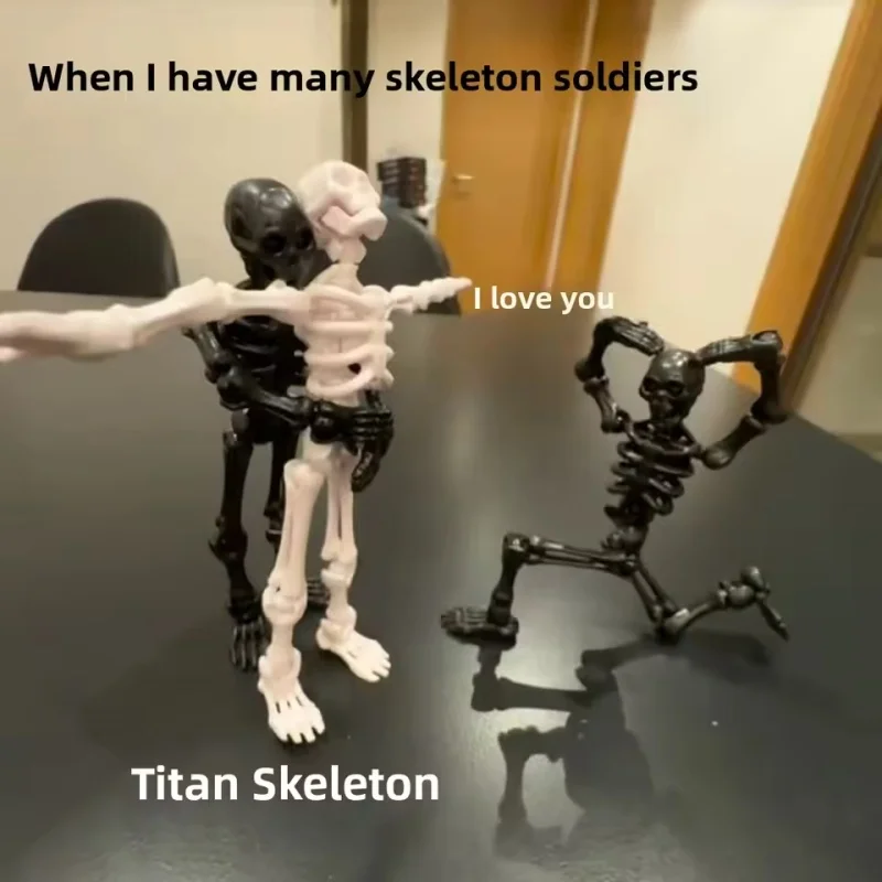 DIY Plastic Posable Skeleton Figurines Movable Joints Mini Skeletons Halloween Party Decor