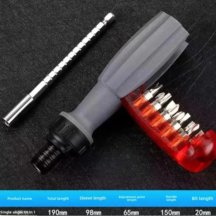 10-In-1 Ratchet Screwdriver Multi-Functional Cross Screwdriver For Repairing Automobiles With Multiple Angles Available