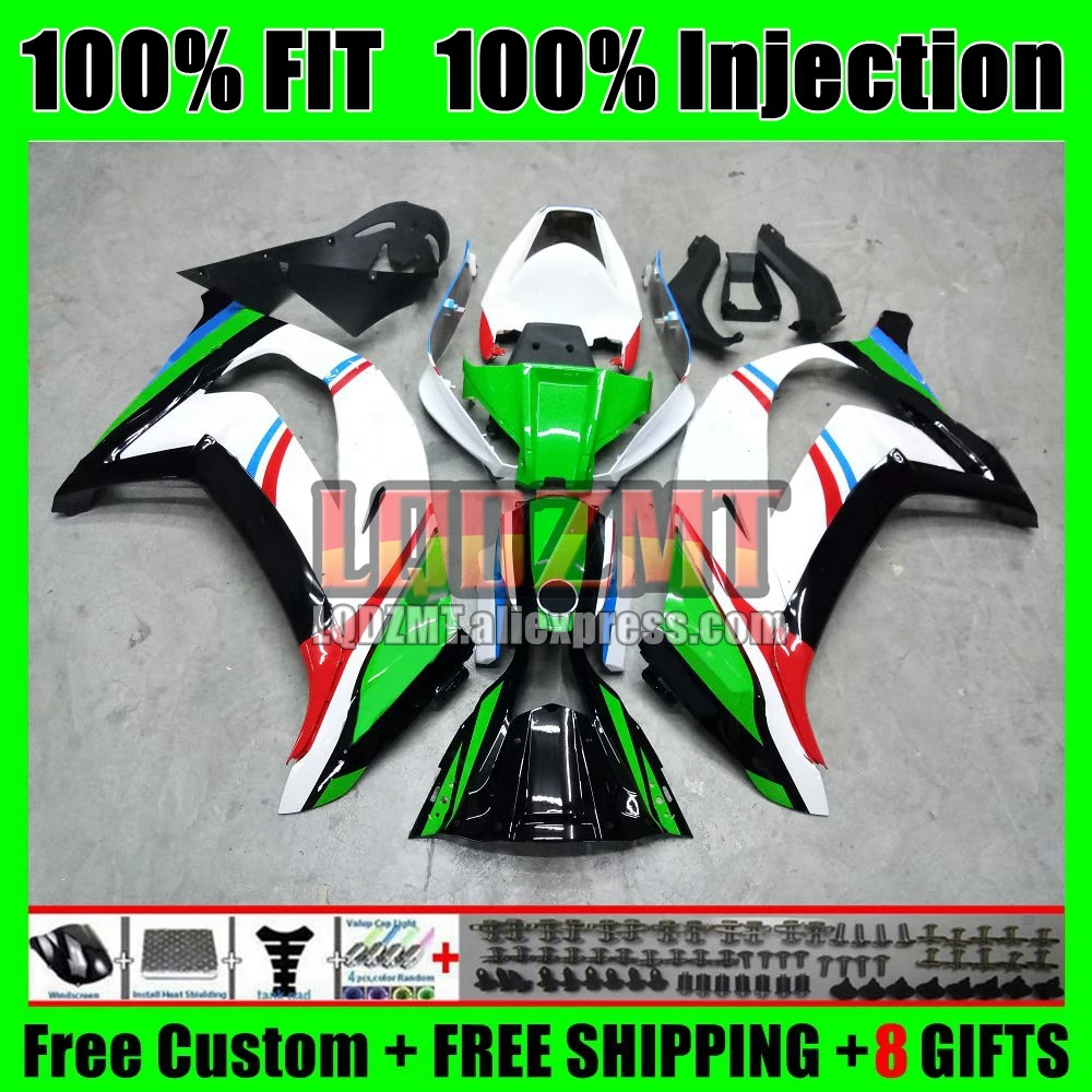 Green White Kit For KAWASAKI NINJA ZX-10R ZX1000 2016 2017 2018 2019 2020 62No.0 ZX 10R 1000 10 R ZX10R 16 17 18 19 20 Fairing