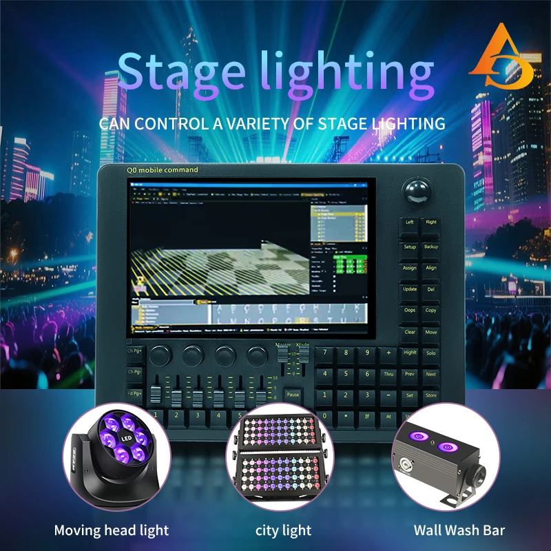 AICPOSE DMX Stage Mini MA2 Console 120G SD  Effect Lighting Controller For DJ Disco Concert Events Wedding MIDI LTC NET Ports