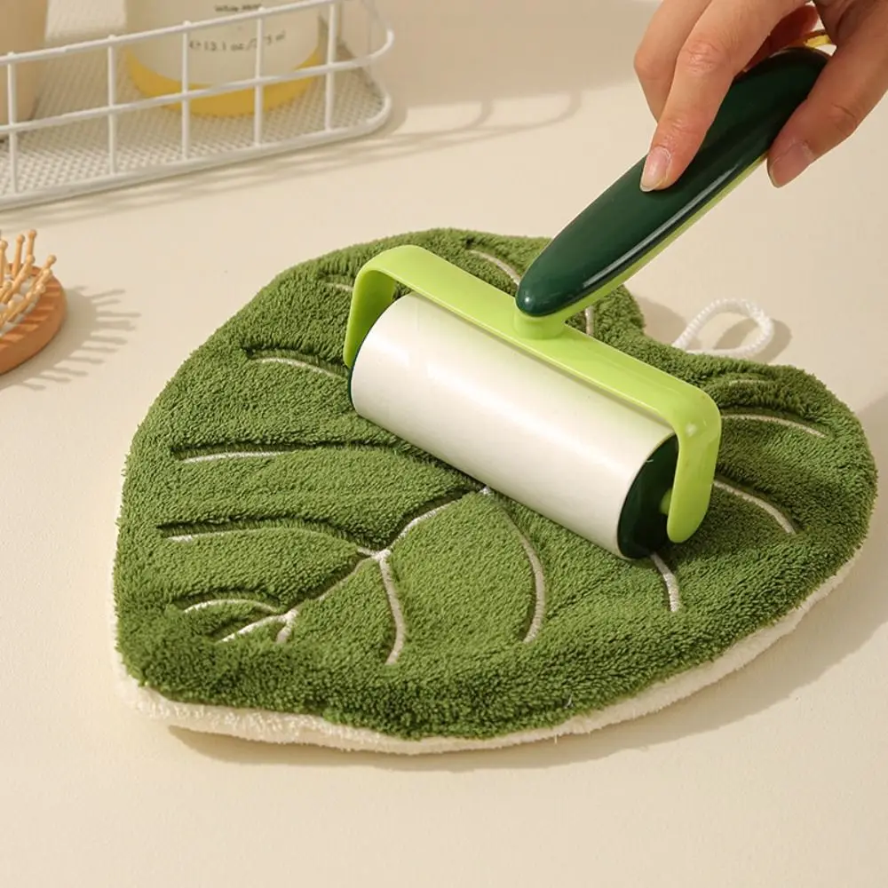 New Double-layer Leaf Style Hand Towel Thickened Speed Dry Hanging Hand Cloth Absorbent Handkerchief Rag for Kitchen Bathroom