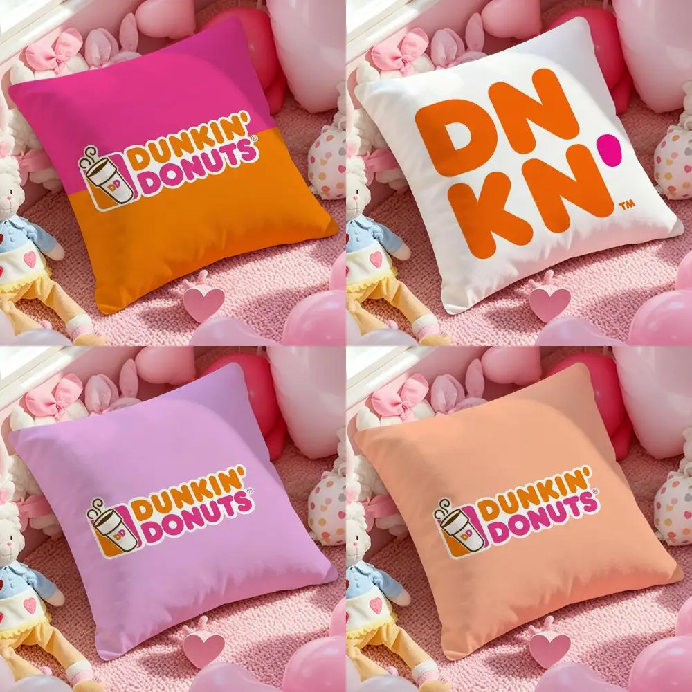 Dunkin' Donuts Kissenbezug, Muster, bedruckter Kissenbezug für Wohnzimmer, Sofa, Kissenbezug und Schlafzimmerdekoration