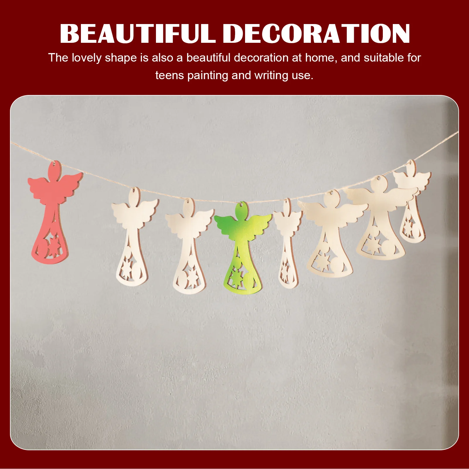

30Pcs DIY Angel Wood Slices Wooden Cutouts Smooth Surface Crafts Supplies for Holiday Decoration Wooden Shapes for Crafts