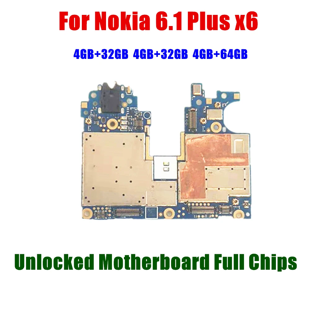 

Unlocked Mobile Electronic Panel For Nokia 6.1 Plus x6 Mainboard Motherboard Circuits Logic Board With Global Firmware