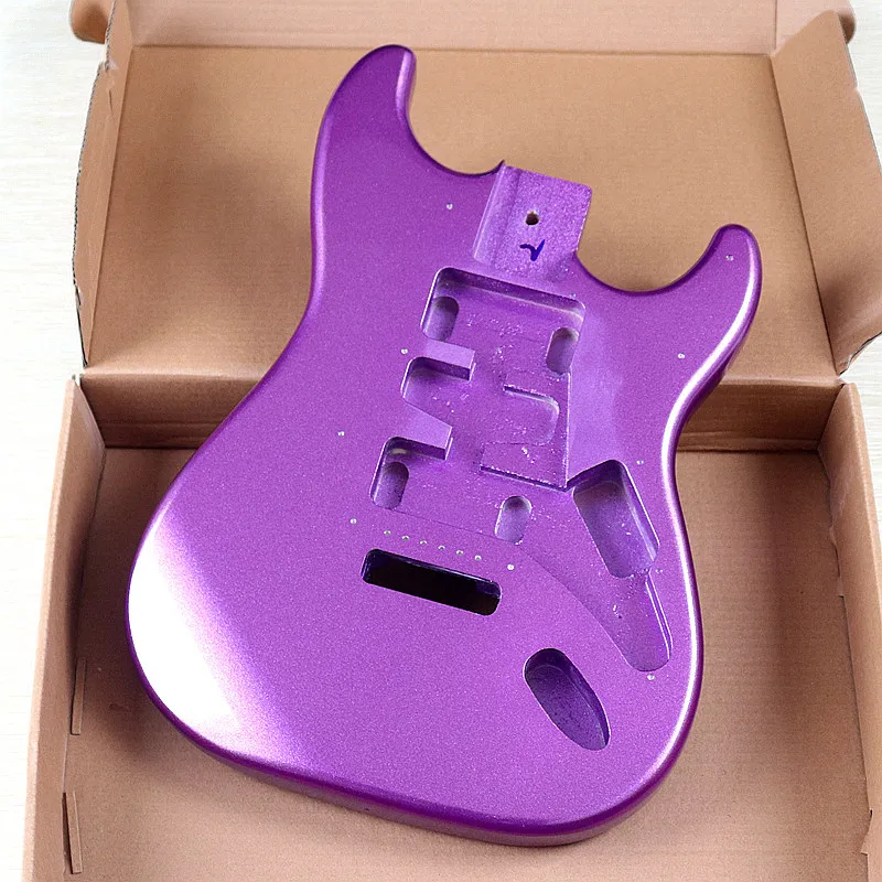 

Electric Guitar Body Poplar Wood Metallic Purple Color 5.7 Heel High Glossy Guitar Accessories DIY Guitar Kit