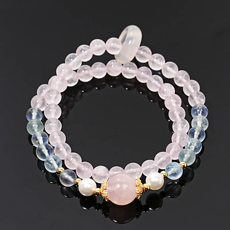 

Natural Powder Crystal White Crystal Bracelet Light Luxury Fashion Lucky Women Bracelet, Gift