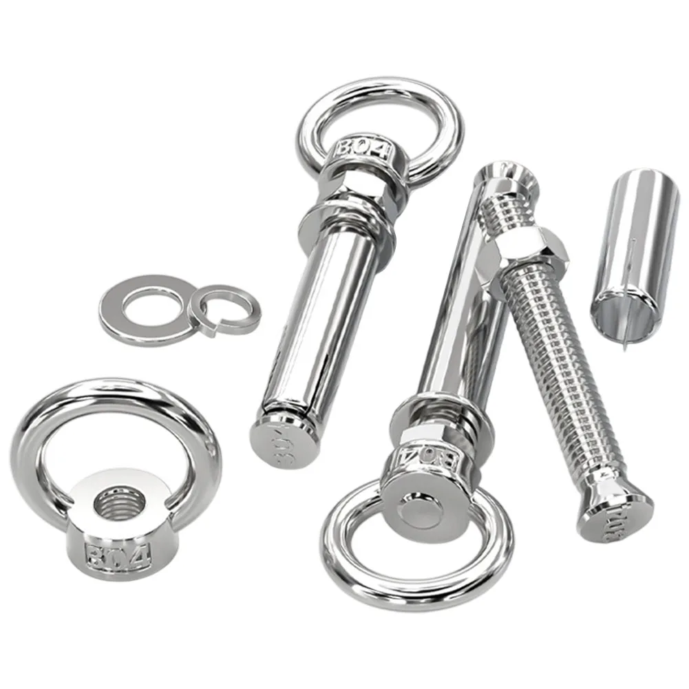 

1pc 6/8/10mm Expansion Bolt 304 Stainless Steel Threaded Lifting Long Screw Eyes Bolt With Rings Expansion Hexagon Bolt 50-150mm
