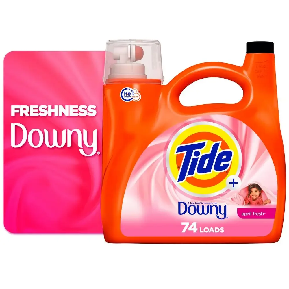 Liquid Laundry Detergent with Downy April Fresh Scent Stain Removing 74 Loads 105 fl oz