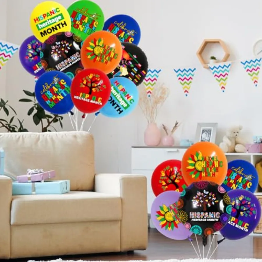 Ballons décoratifs du mois du patrimoine hispanique 24 pièces ballon du mois du patrimoine hispanique ballons du patrimoine hispanique latino-américain f