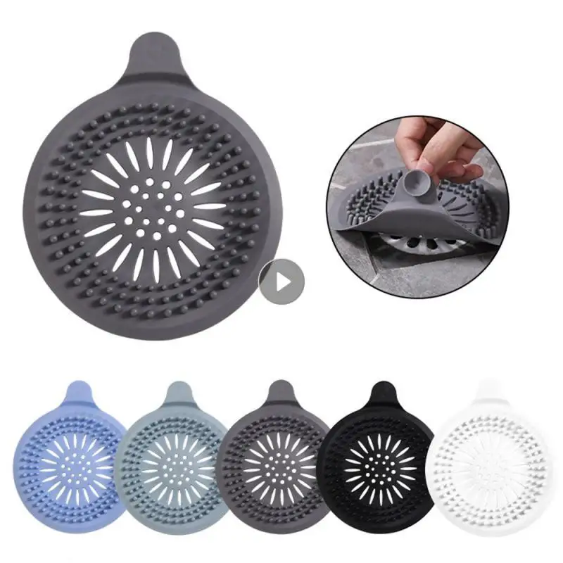 Anti-clogging Hair Block Foreign Matter Anti Slip Design Tpr Square Round Floor Drain Cover Sink Filter Non Rusting Durable 36g