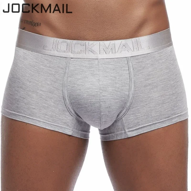 JOCKMAIL 통기성 Cueca 복서 옴므 모달 남성 속옷 복서, U 볼록 섹시 남성 속옷, 게이 팬티 반바지