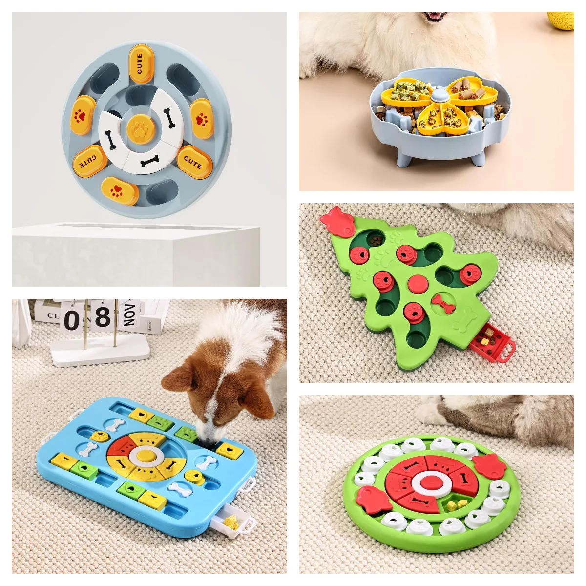 Slow Feeder Dog Bowl - Neues Interaktives Hunde-Puzzle-Spielzeug, Anti-Verschlucken Trainingsschüssel, Slow-Feeder