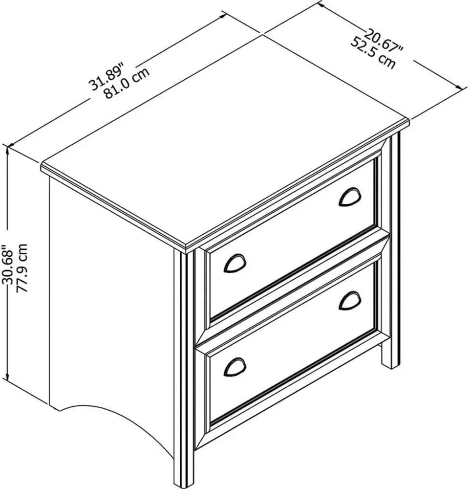 2 Drawer Lateral File Cabinet Home Office Storage for Letter Legal and A4-Size Documents Antique Black